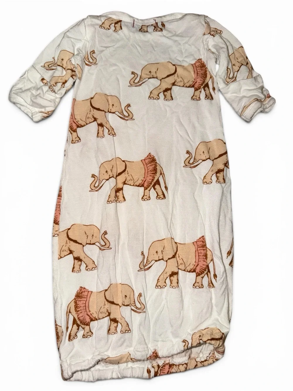 Milkbarn Bamboo Baby Sleep Gown Elephant Tutu Print 0-3M Rayon from Bamboo